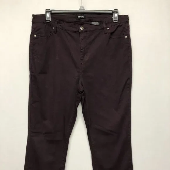 Buffalo David Bitton Women Hanna High Rise Skinny Jeans Size 16 Burgundy B241 20 - Picture 11 of 15